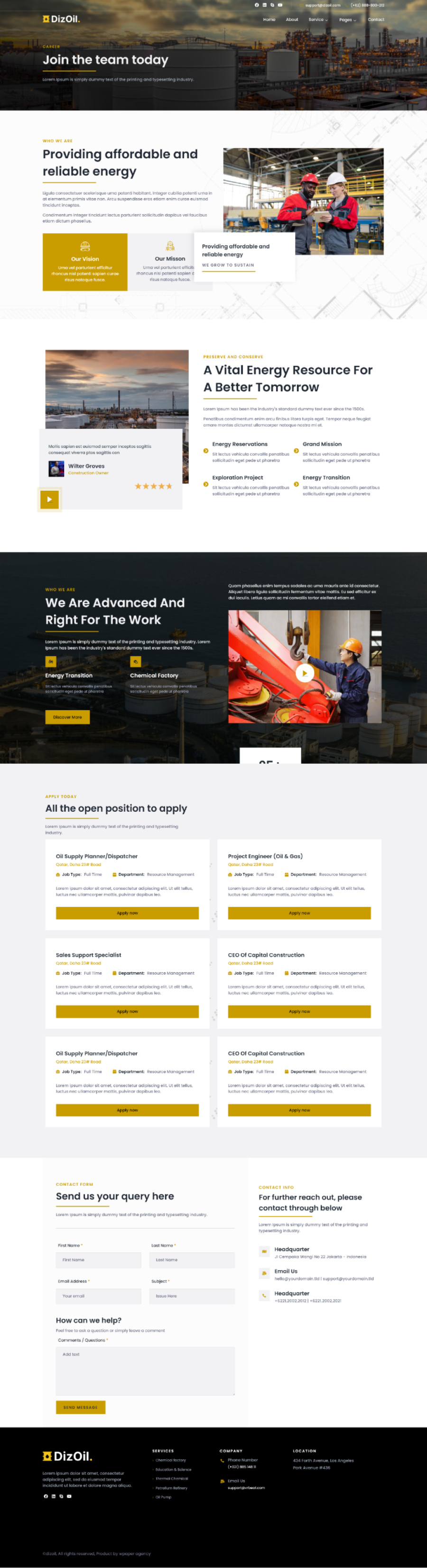 Dizoil Oil Company & Industrial Elementor Template Kit by